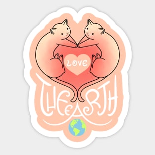 Love the Earth - Cat Heart V.2 Sticker